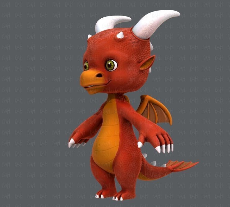 Dragon V01 Low-poly 3D model_8
