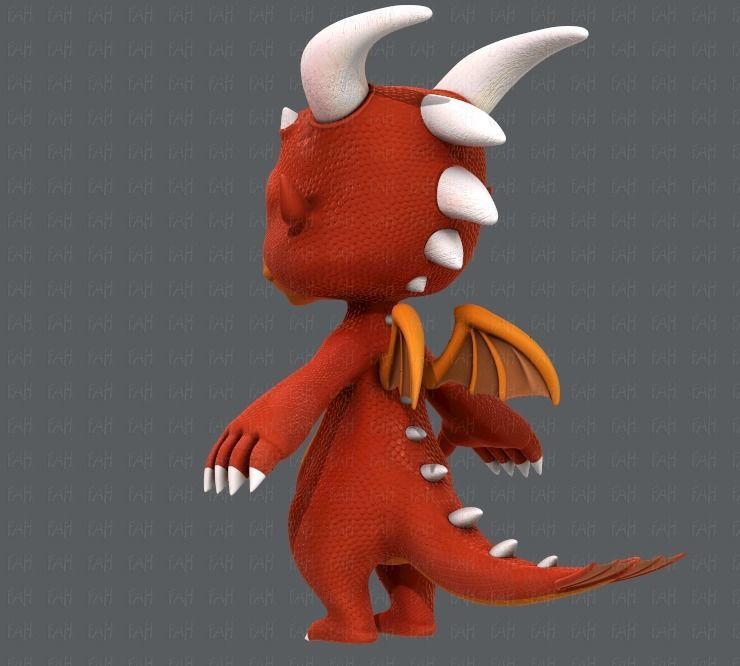 Dragon V01 Low-poly 3D model_6