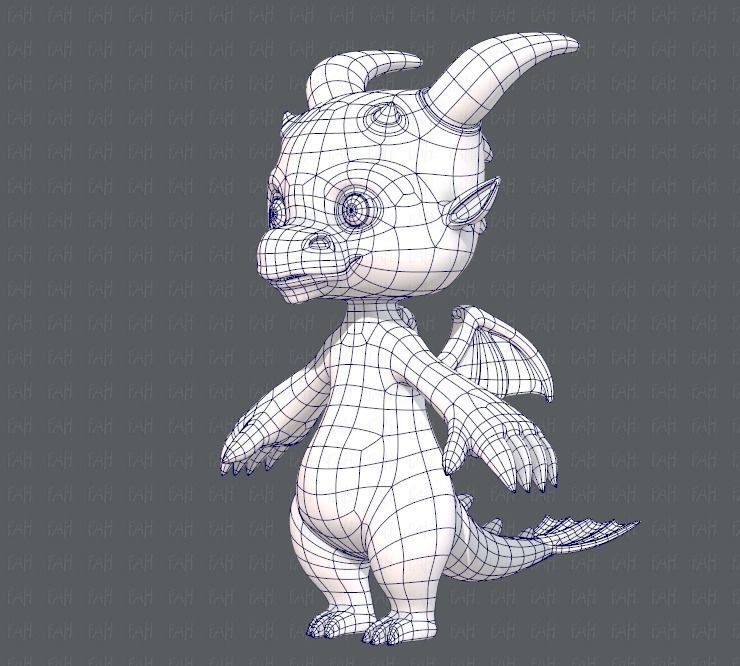 Dragon V01 Low-poly 3D model_16