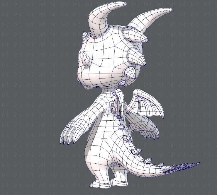 Dragon V01 Low-poly 3D model_14
