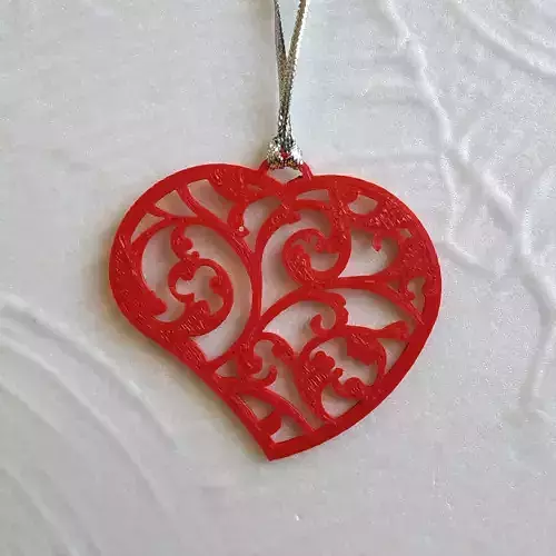 3D printed lace heart 3D print model