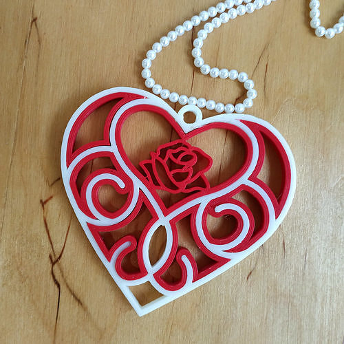 3D printed quilling heart 3D print model