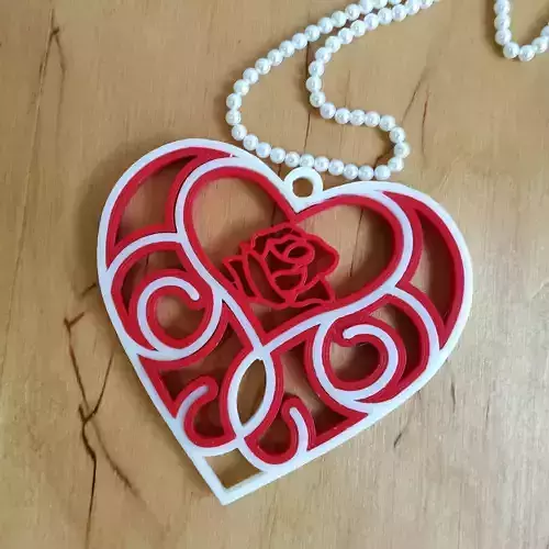 3D printed quilling heart 3D print model
