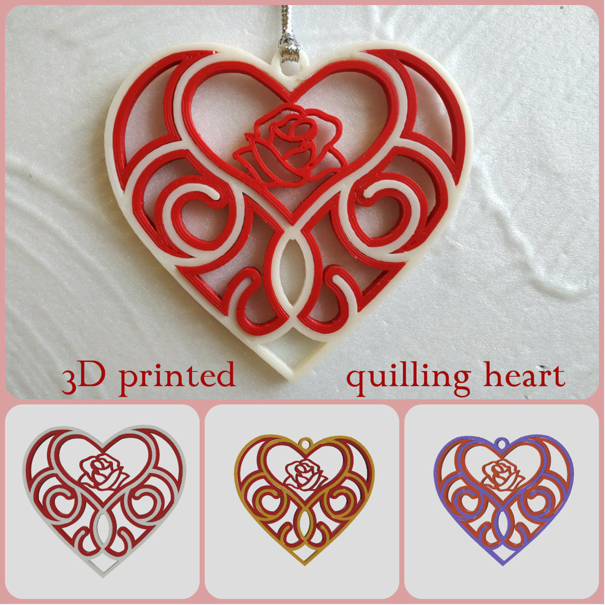 3D printed quilling heart 3D print model_5