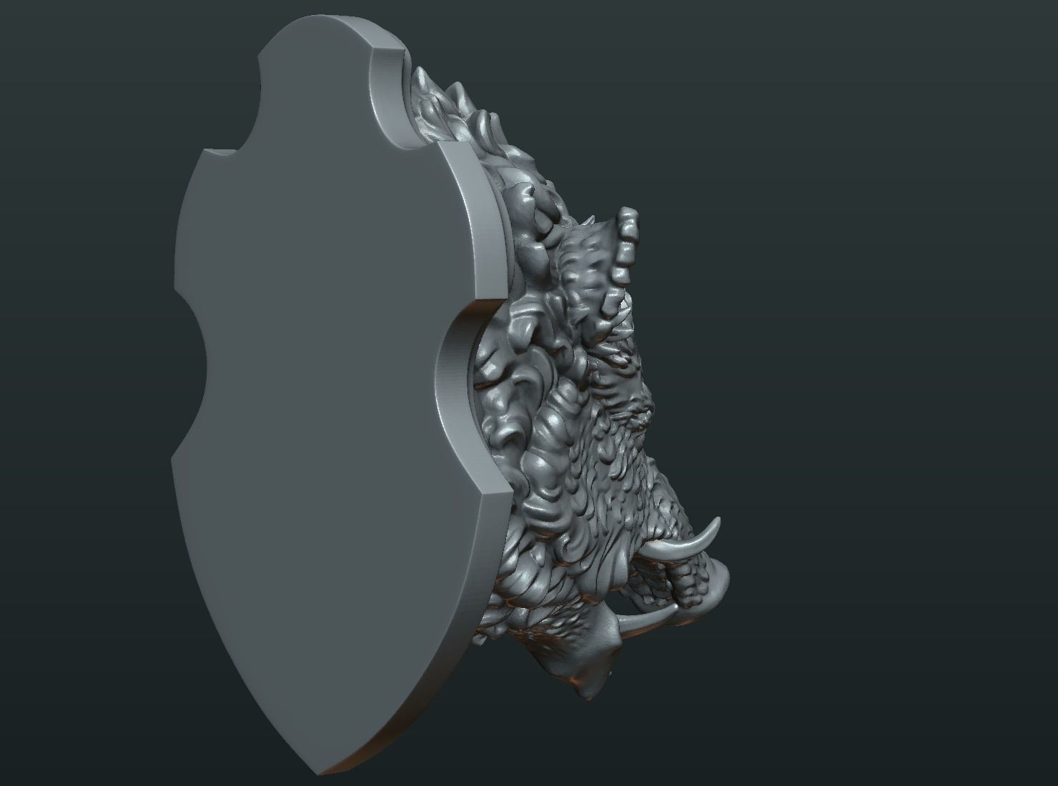 Wild Boar Mounted Head 3D print model_12