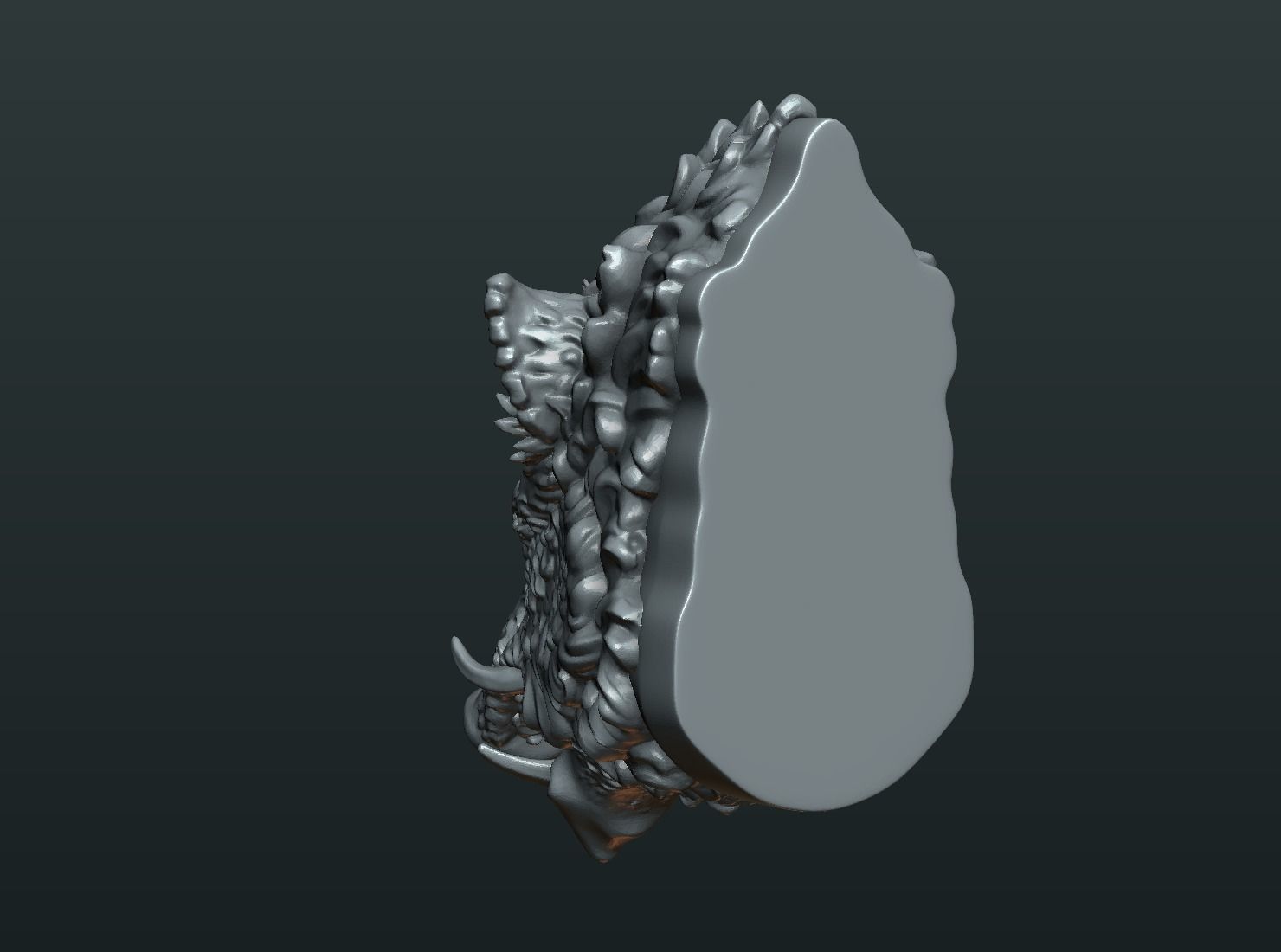 Wild Boar Mounted Head 3D print model_17