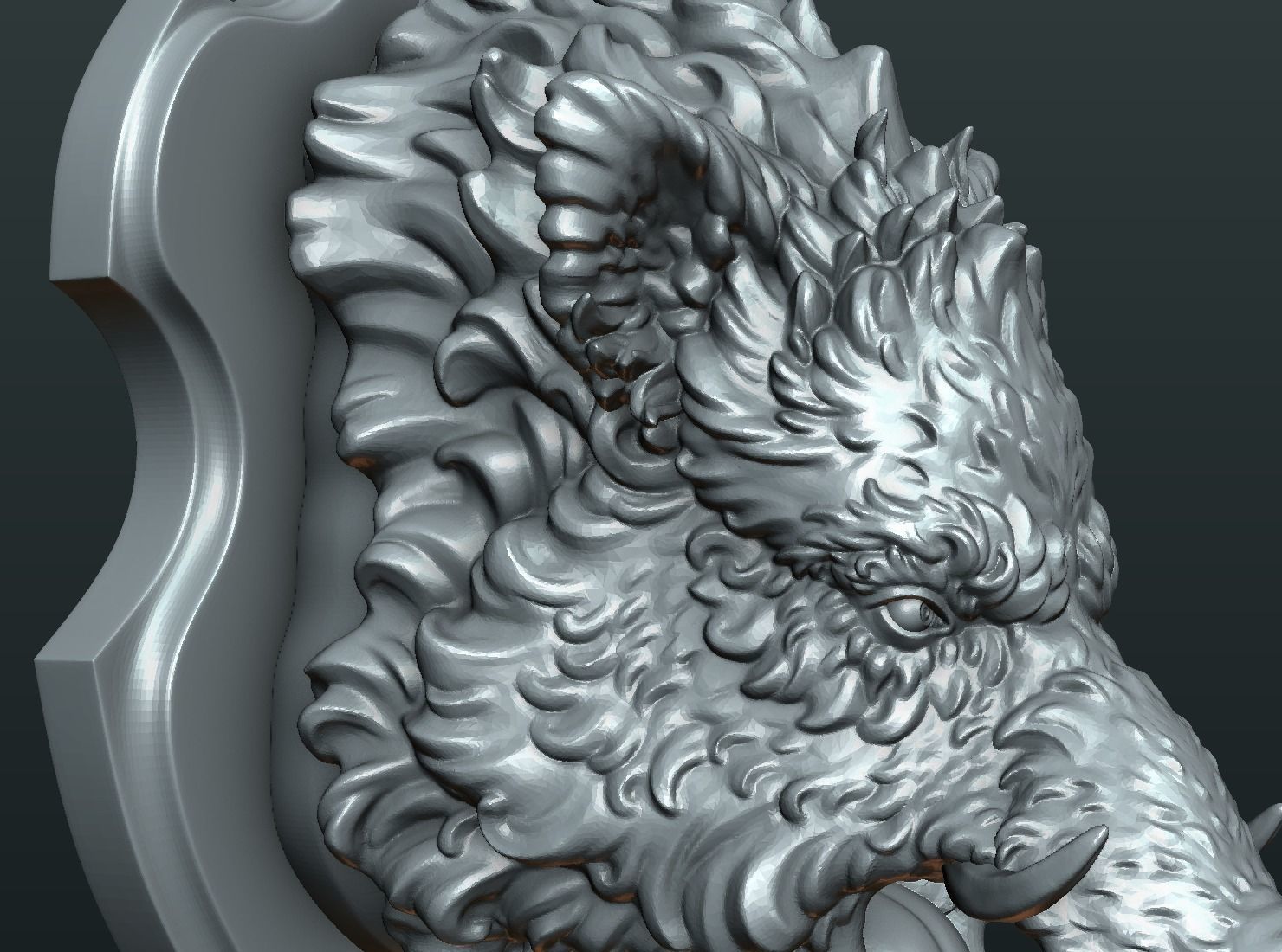 Wild Boar Mounted Head 3D print model_11