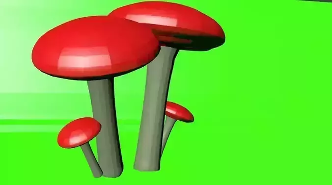 low poly mushroom mushrooms Low-poly 3D model