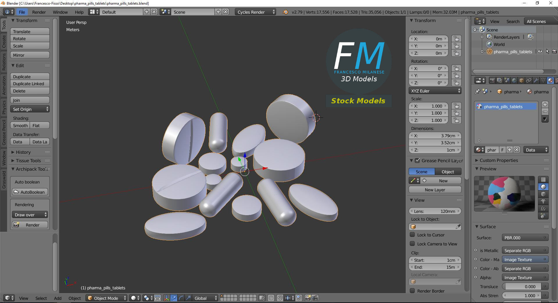 Pharma pills tablets 3D model_9