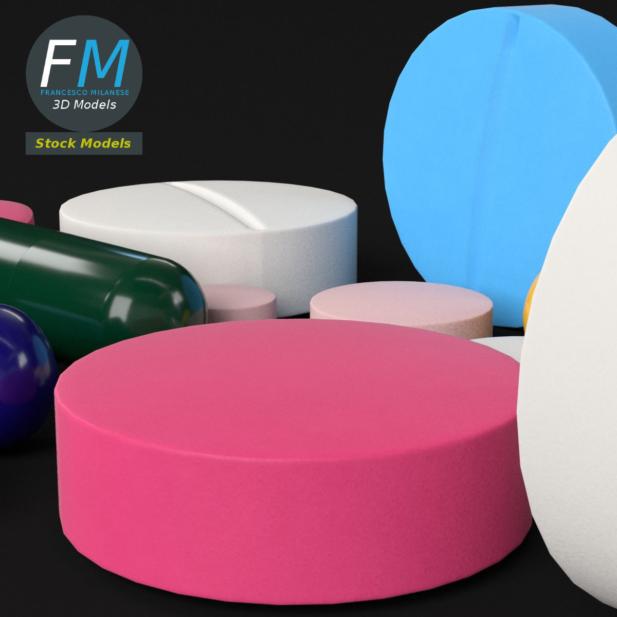 Pharma pills tablets 3D model_5