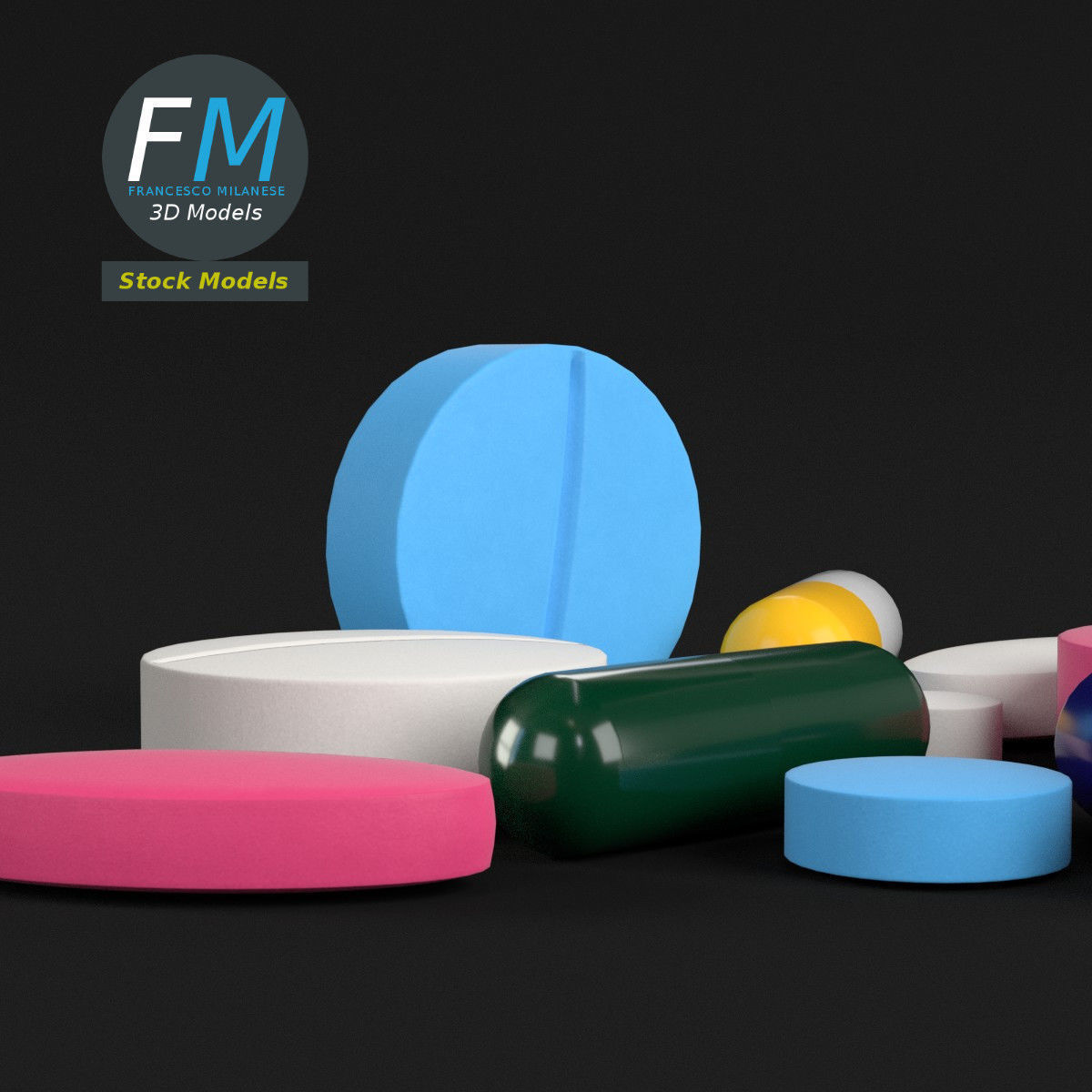 Pharma pills tablets 3D model_3