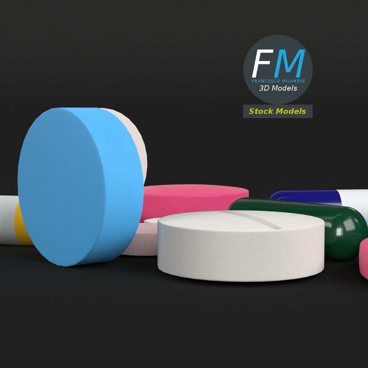 Pharma pills tablets 3D model_4