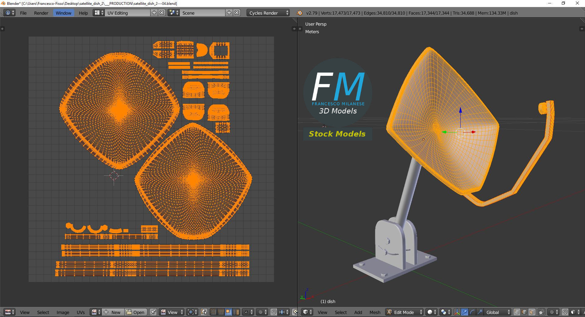 Satellite dish 2 3D model_10