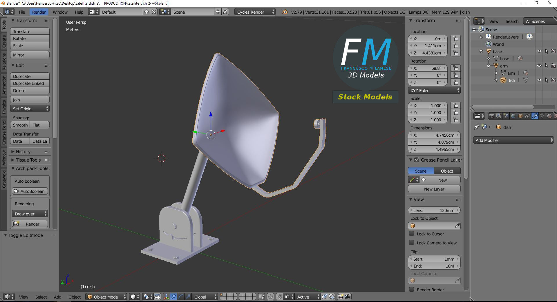 Satellite dish 2 3D model_9