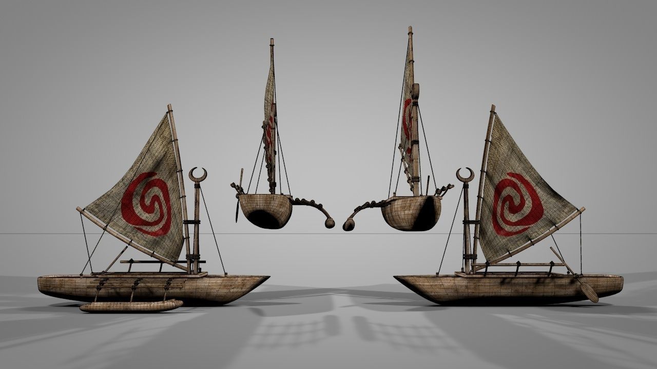 The Boat Of Moana 3D model_15
