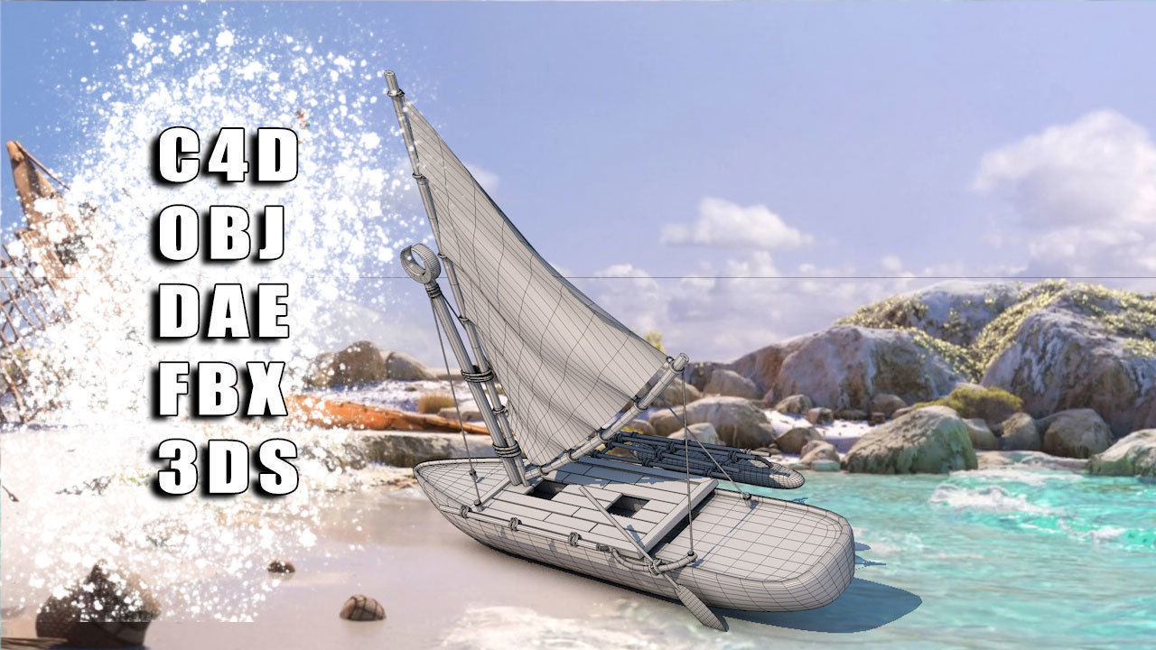 The Boat Of Moana 3D model_2