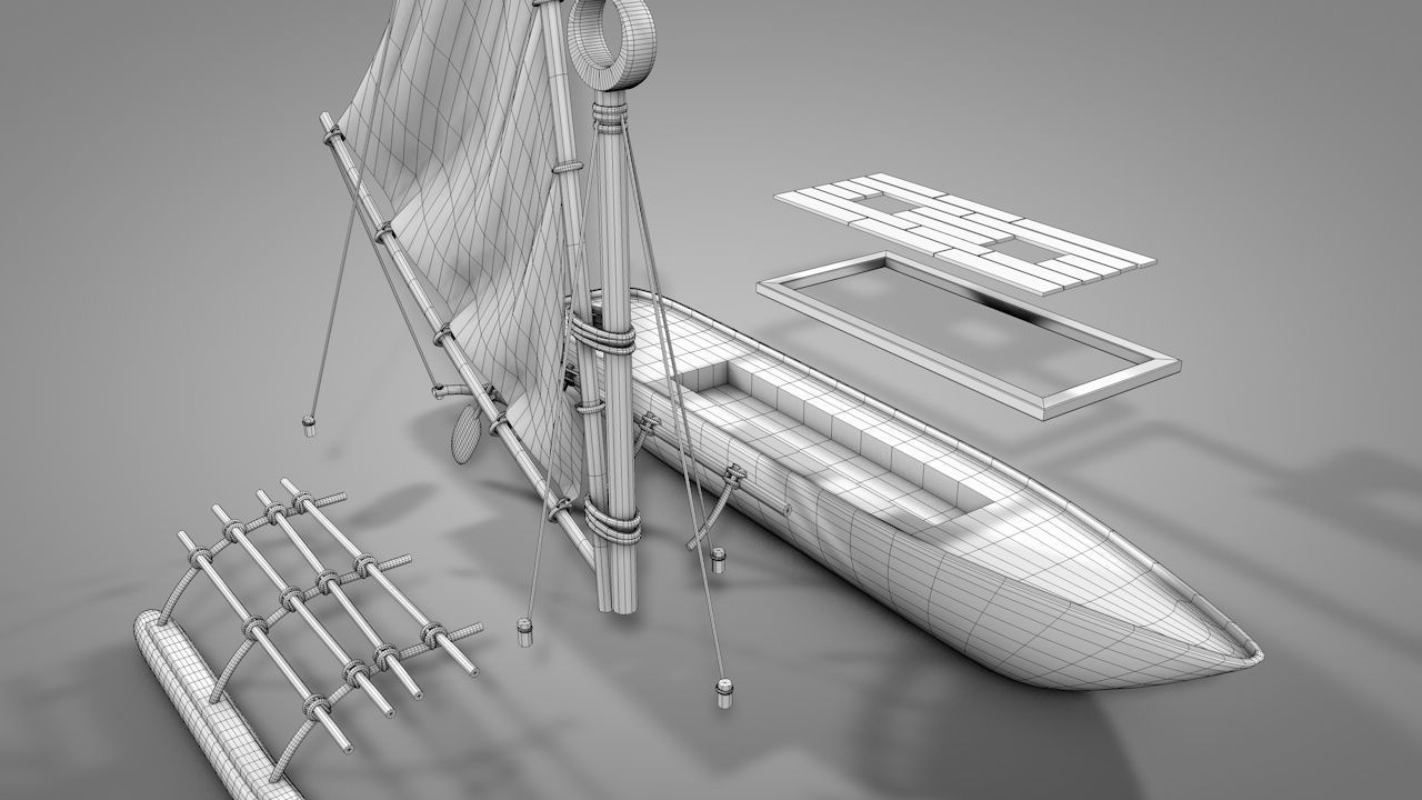 The Boat Of Moana 3D model_11