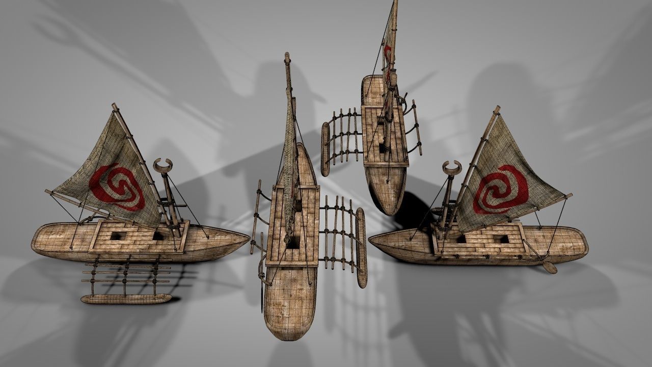 The Boat Of Moana 3D model_16