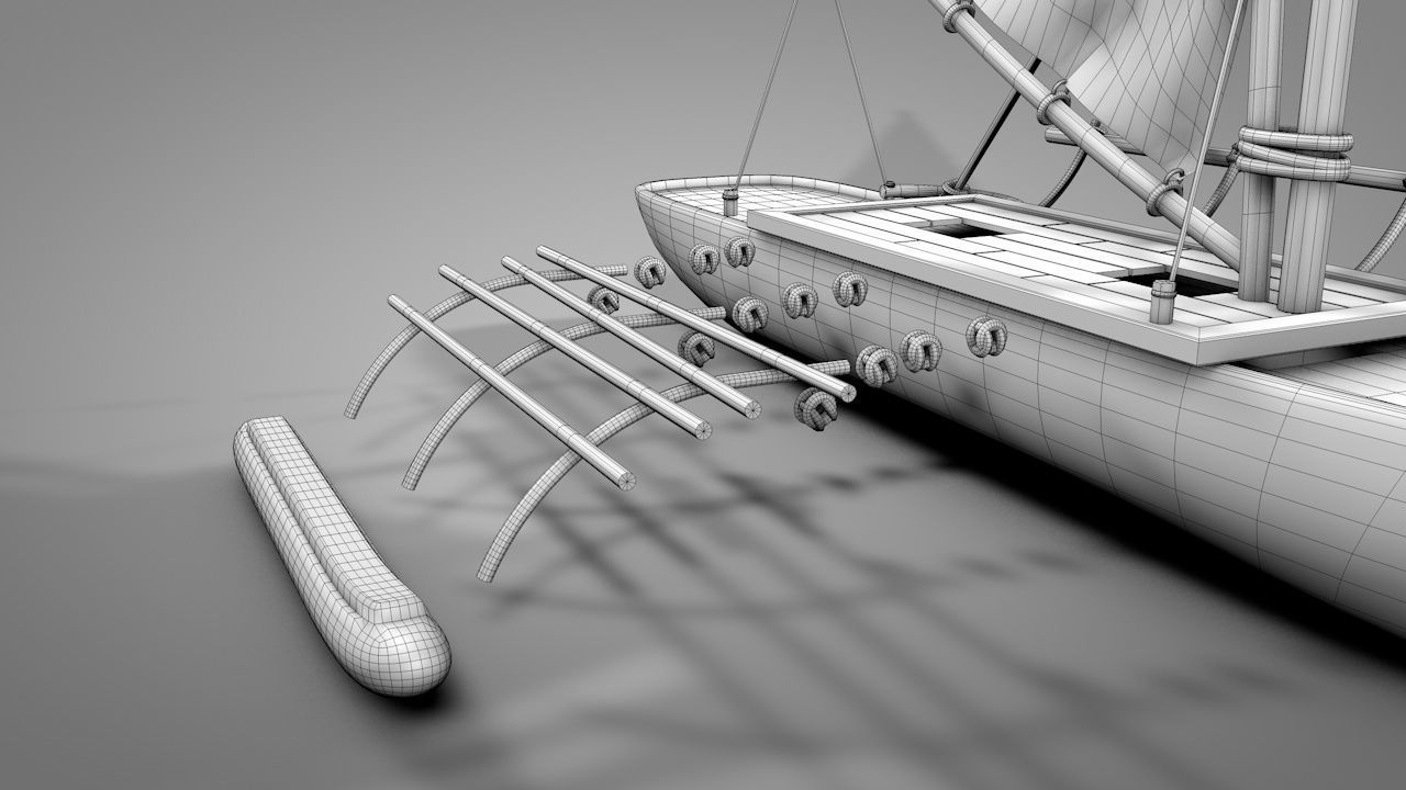 The Boat Of Moana 3D model_12