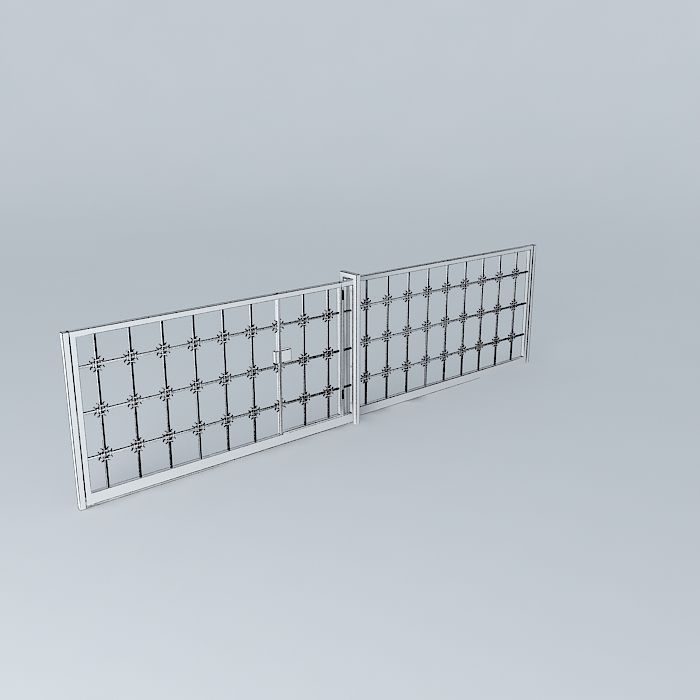 Antejardin gate sliding gate Free 3D model_4