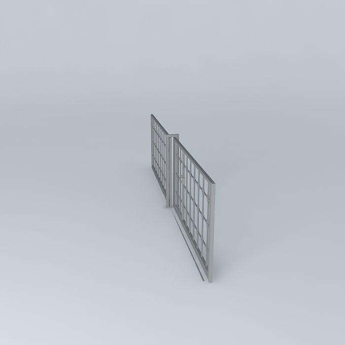 Antejardin gate sliding gate Free 3D model_2