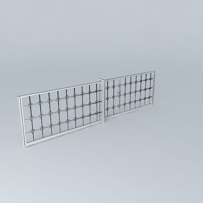 Antejardin gate sliding gate Free 3D model_3