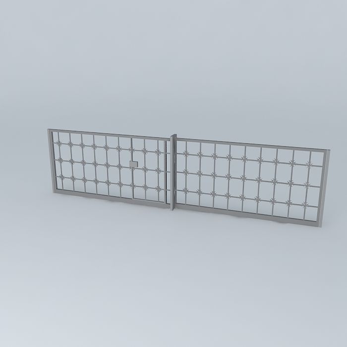 Antejardin gate sliding gate Free 3D model_1