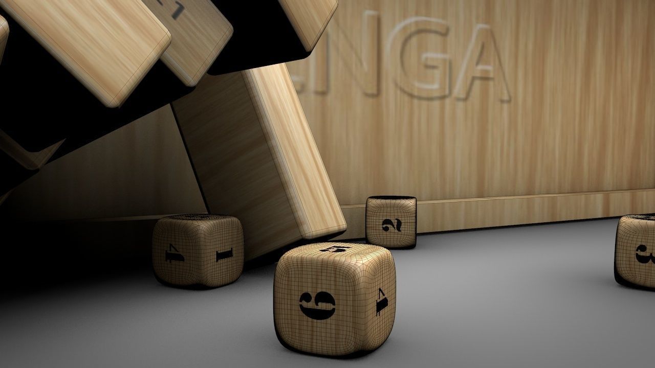 Playable Jenga Game Free 3D model_8
