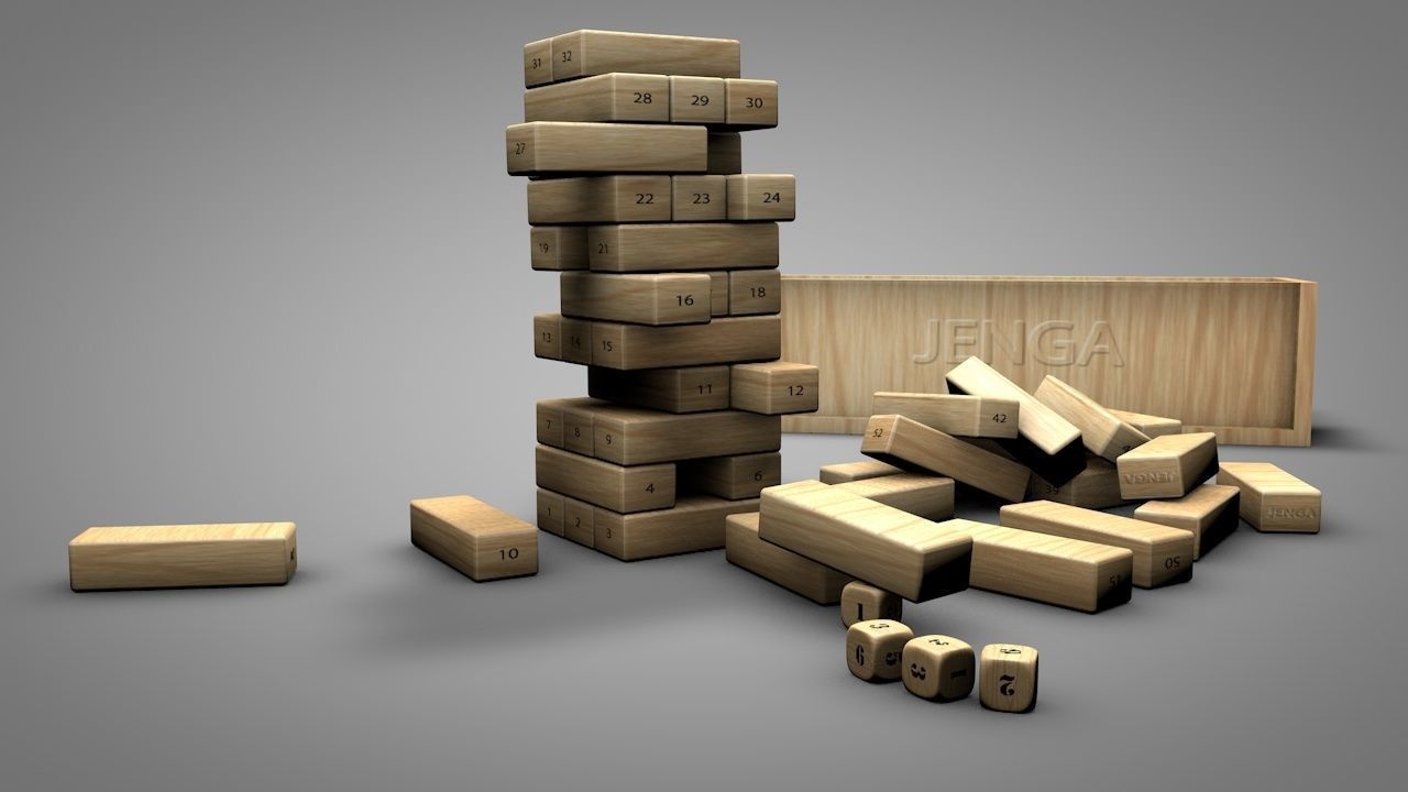 Playable Jenga Game Free 3D model_1