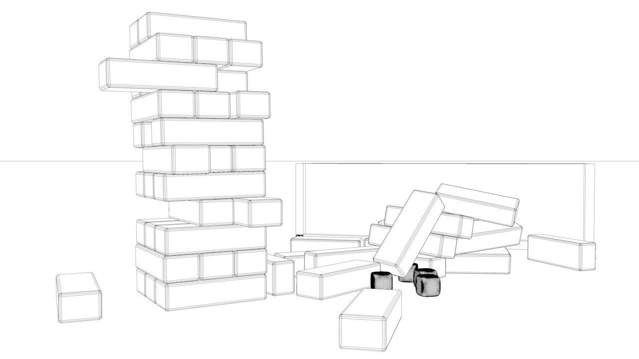 Playable Jenga Game Free 3D model_9