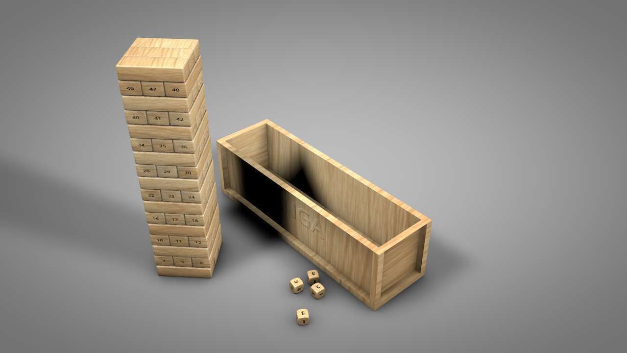 Playable Jenga Game Free 3D model_4