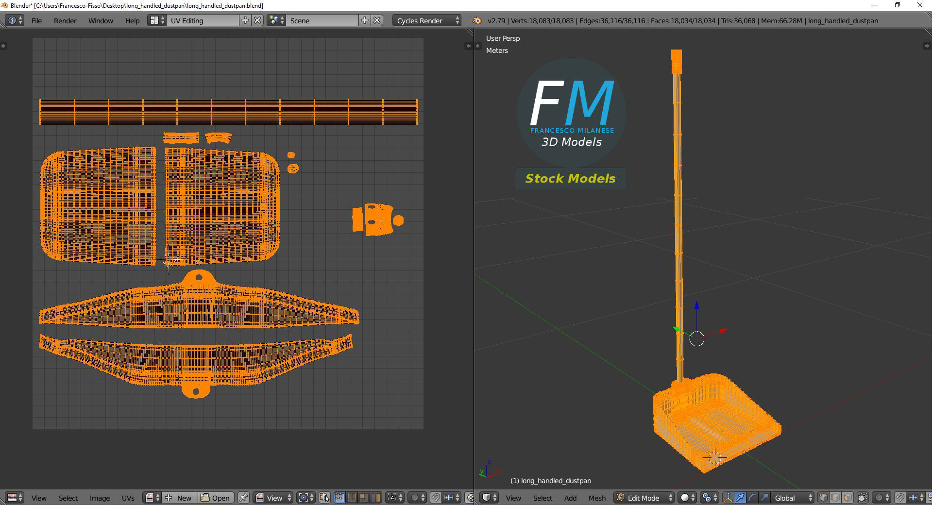 Long handled dustpan 3D model_10