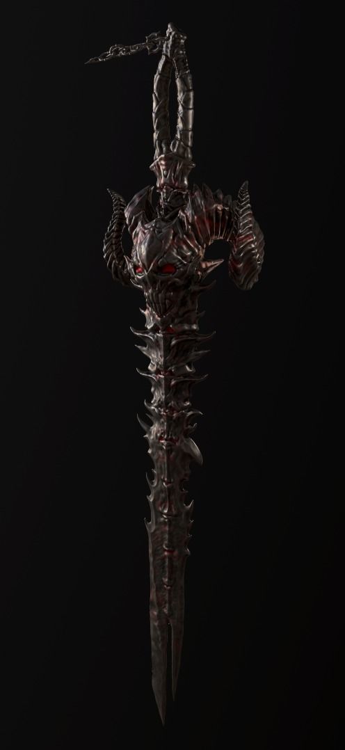 demonic sword  3D print model_10
