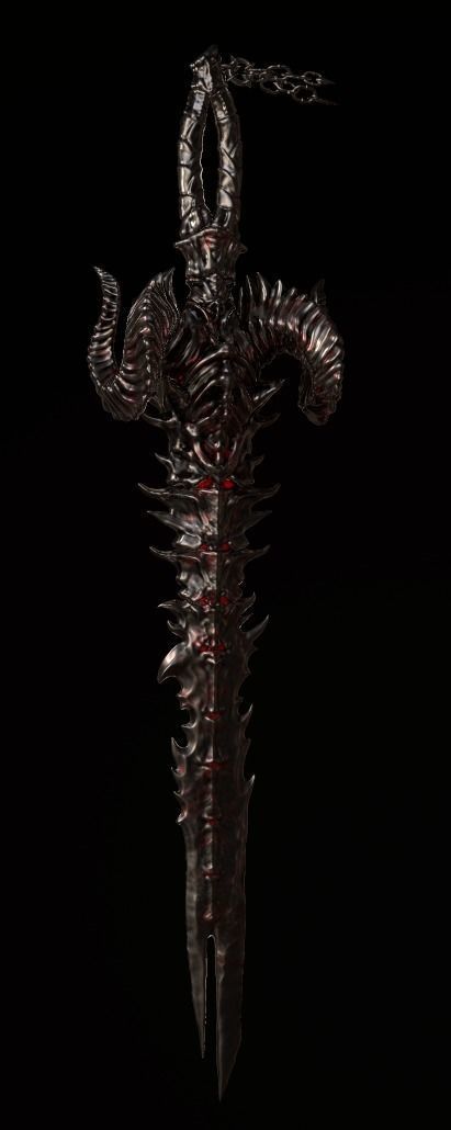 demonic sword  3D print model_9