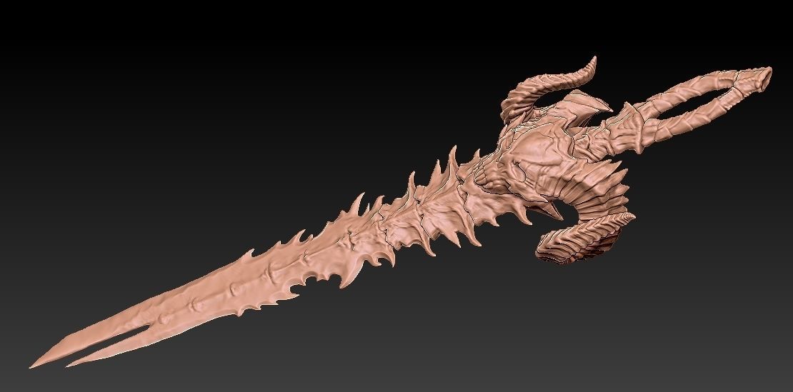 demonic sword  3D print model_3