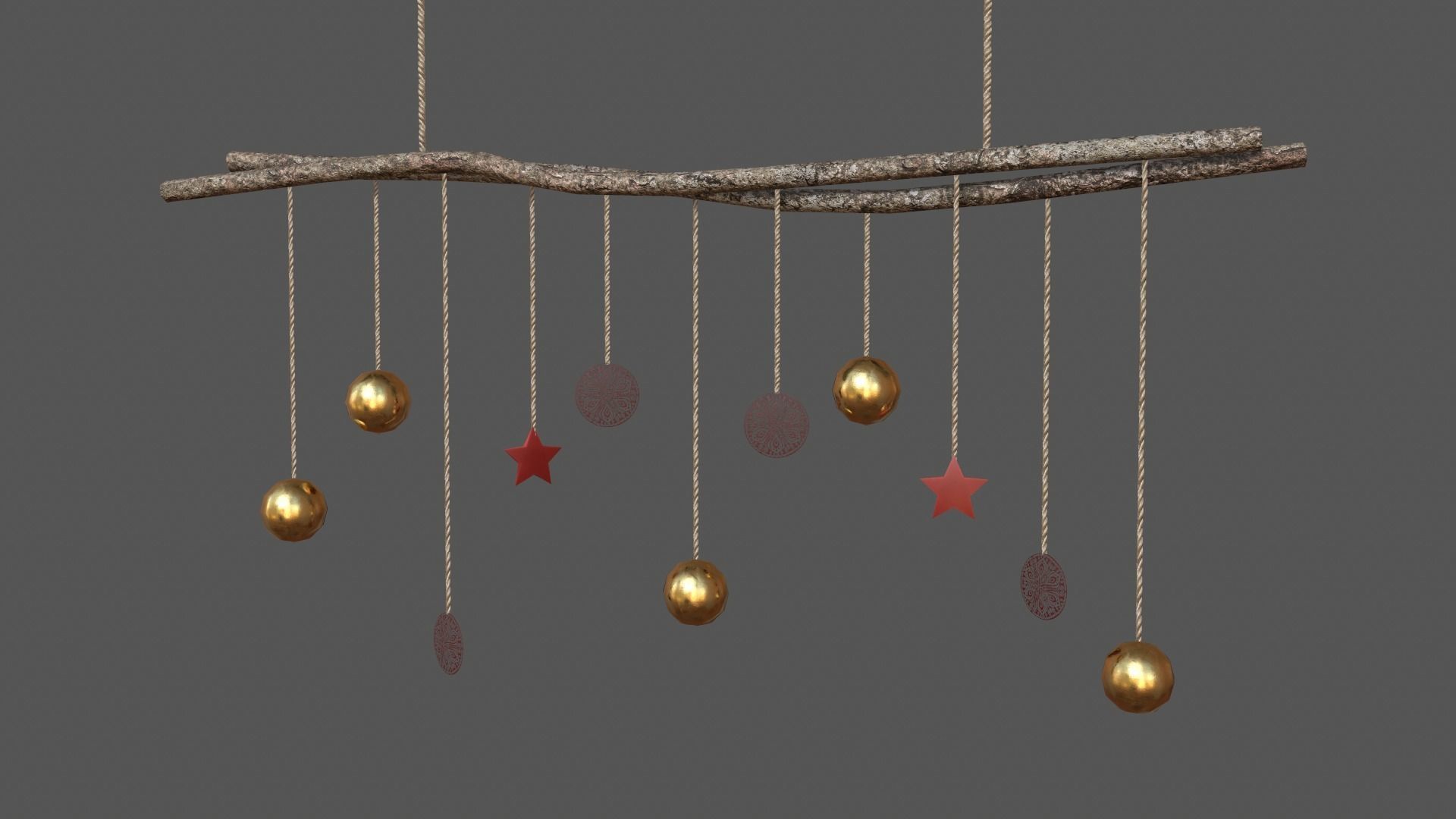 Decor branches Cranberry Free low-poly 3D model_0