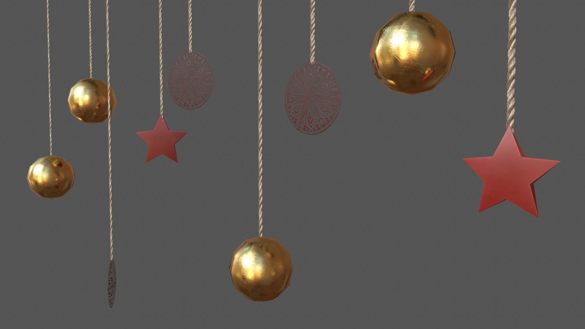 Decor branches Cranberry Free low-poly 3D model_5