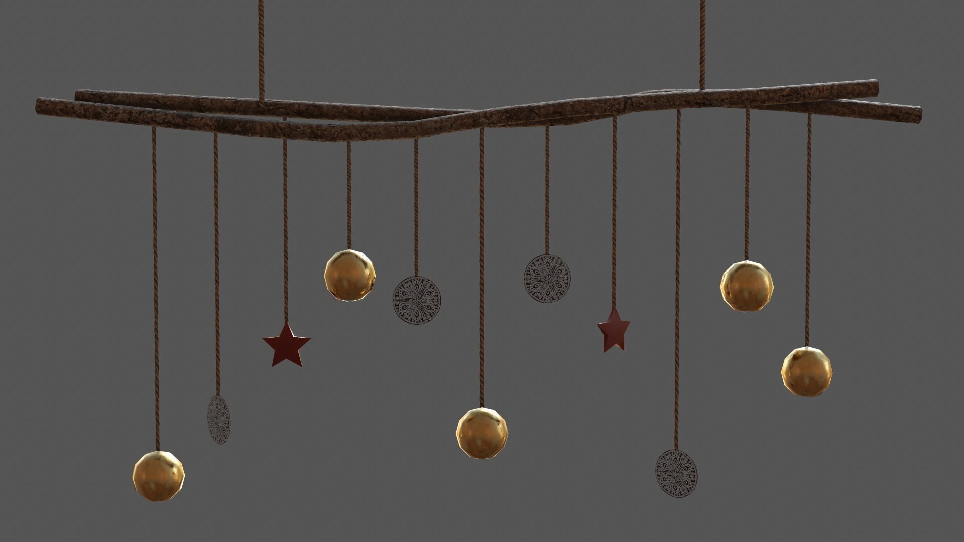 Decor branches Cranberry Free low-poly 3D model_9