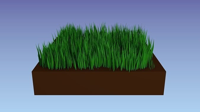 Grass particle system Free low-poly 3D model