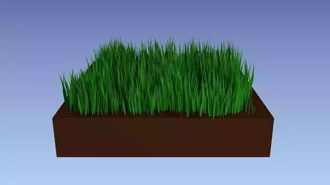 Grass particle system Free low-poly 3D model