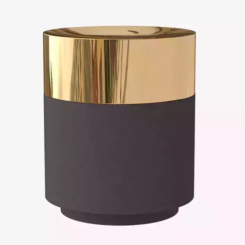 Maxine Stool Brass and Mushroom Faux Shagreen