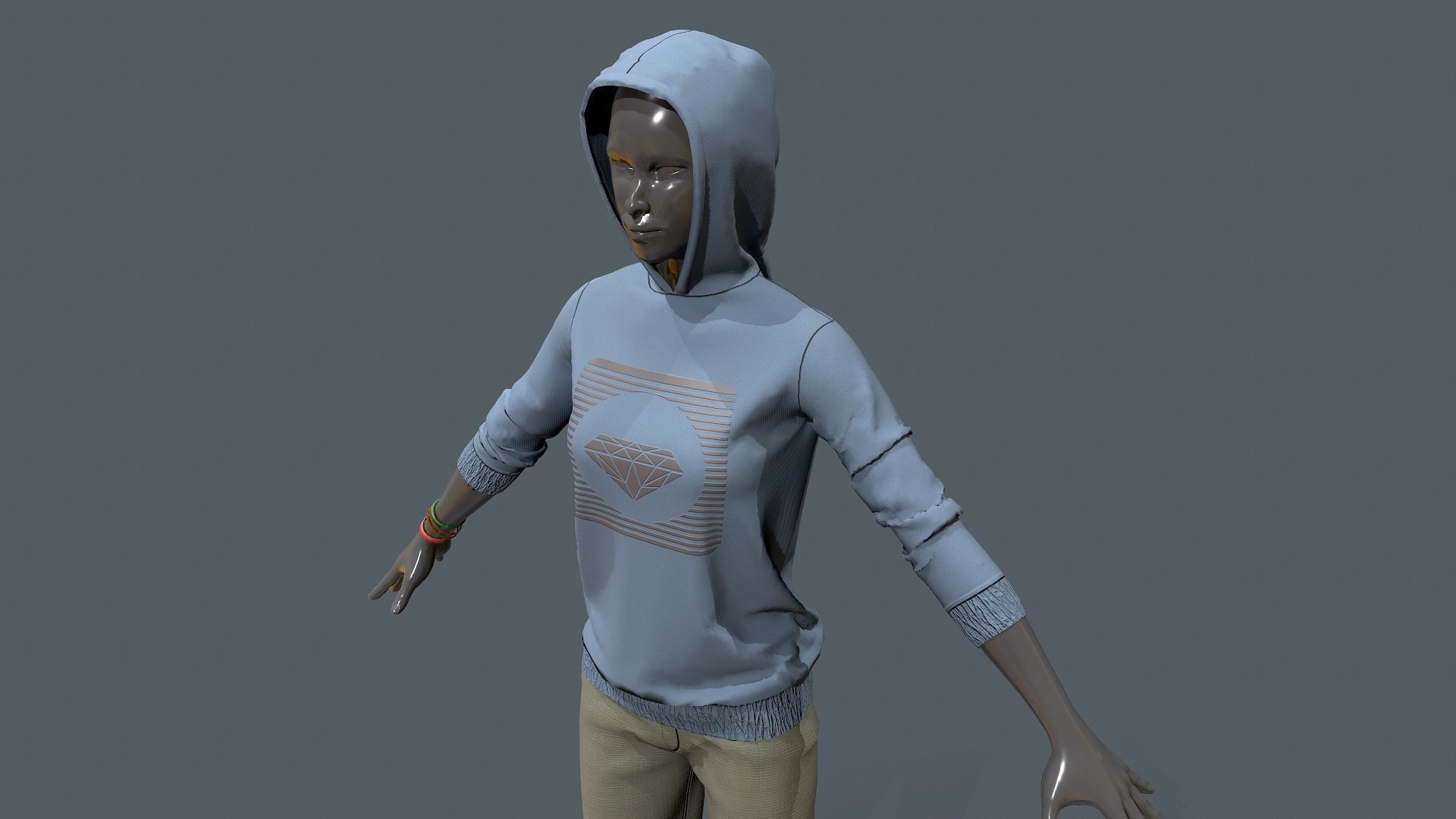 Female clothes set Low-poly 3D model_9