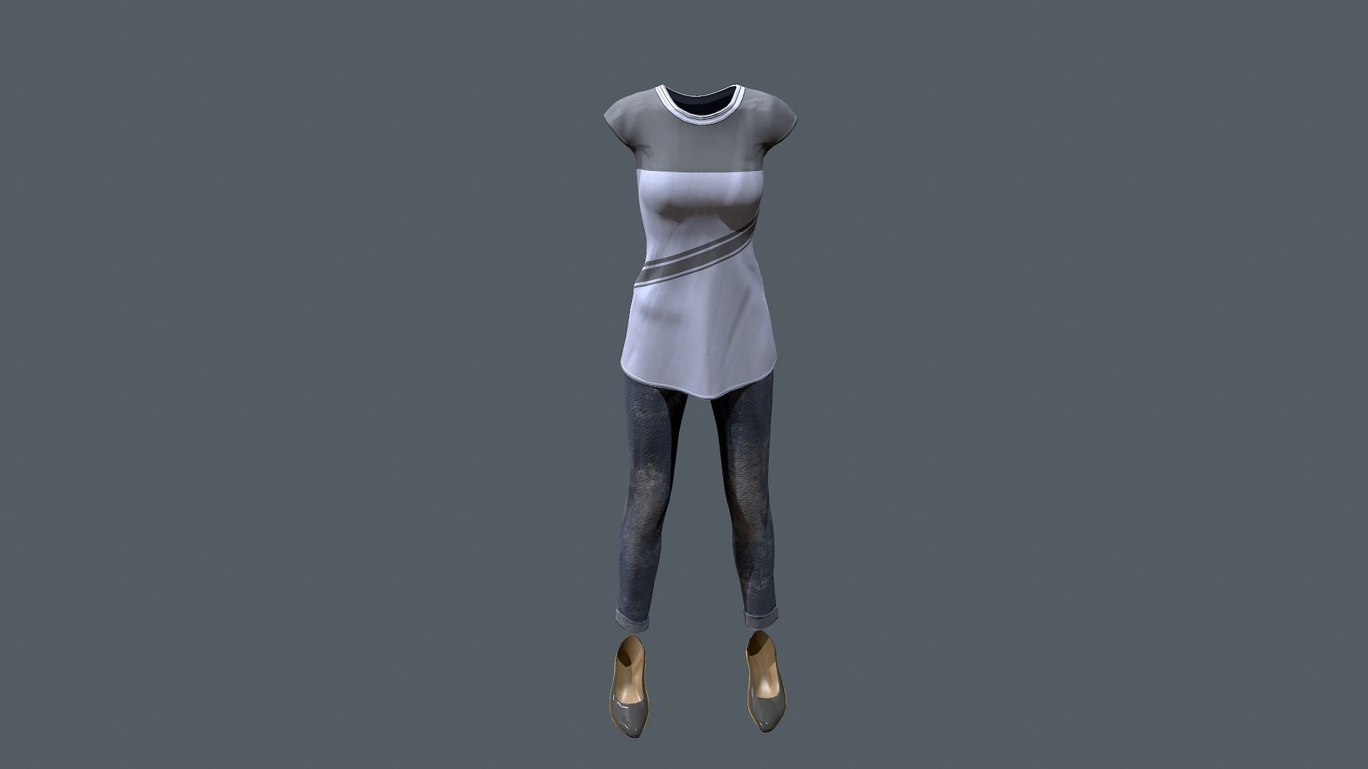 Female clothes set Low-poly 3D model_18