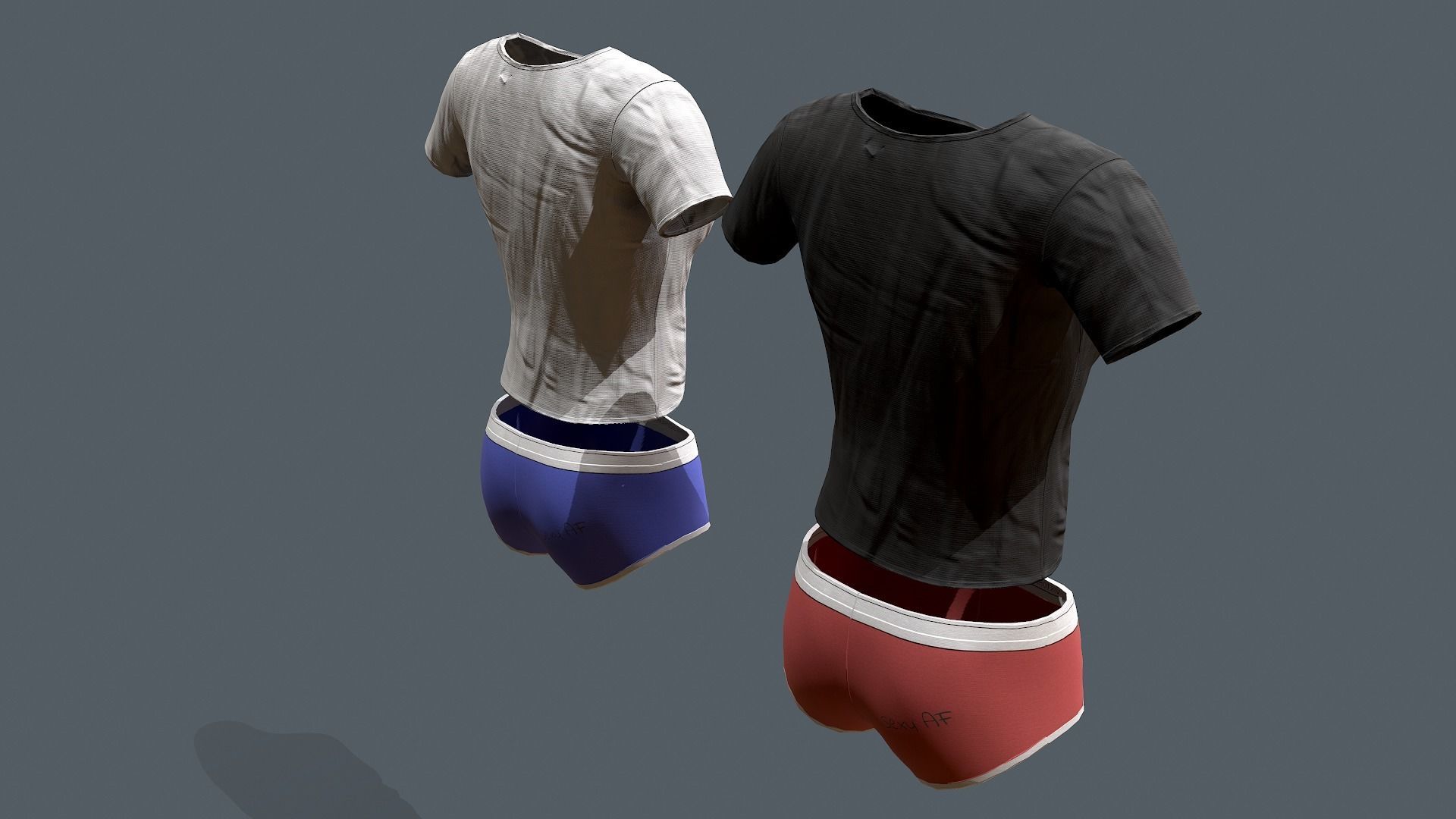 Female clothes set Low-poly 3D model_13