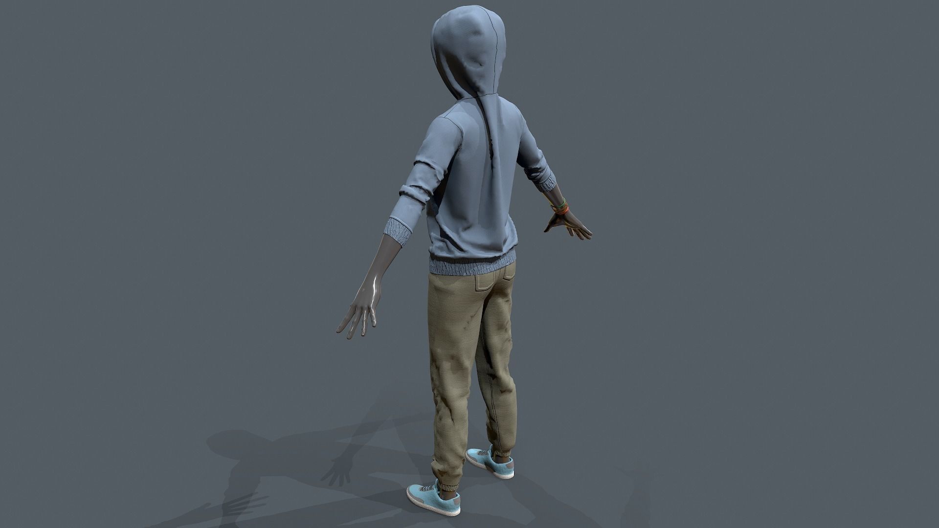 Female clothes set Low-poly 3D model_4
