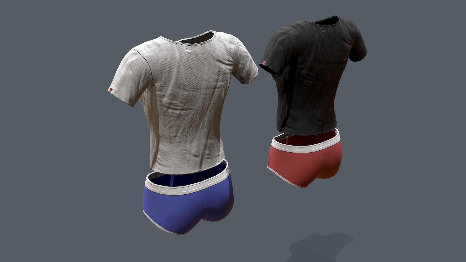 Female clothes set Low-poly 3D model_12