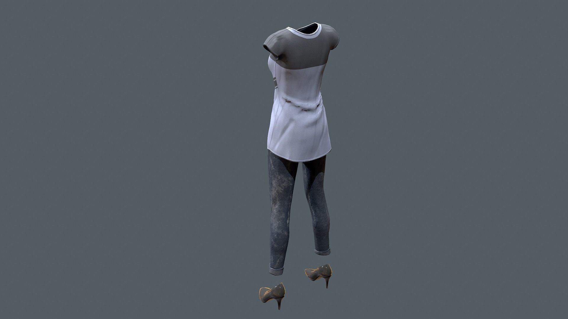 Female clothes set Low-poly 3D model_20