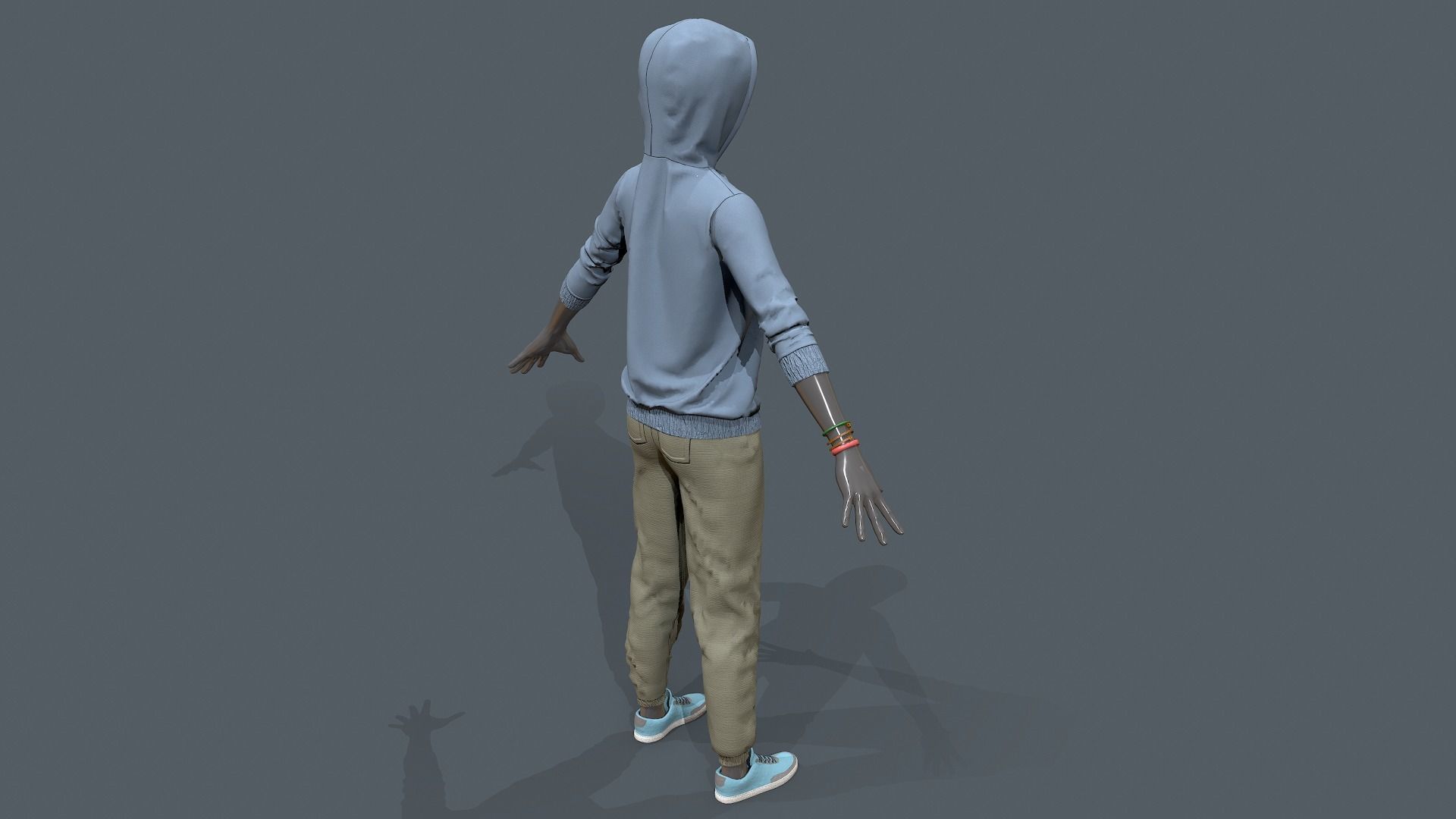 Female clothes set Low-poly 3D model_6
