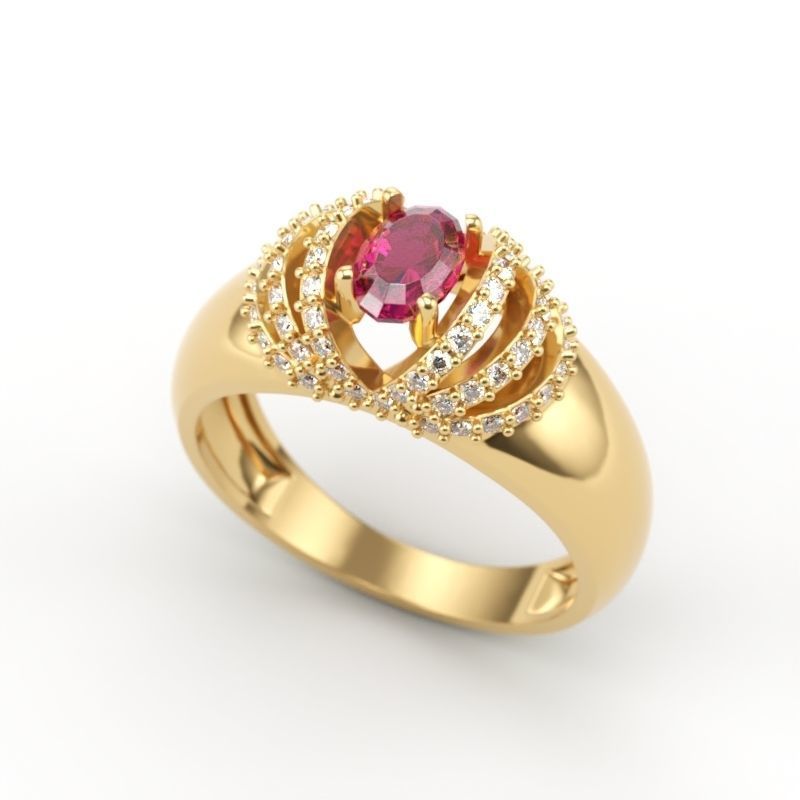 solitaire wedding engagement women ring with diamonds 3dm stl  3D print model_8