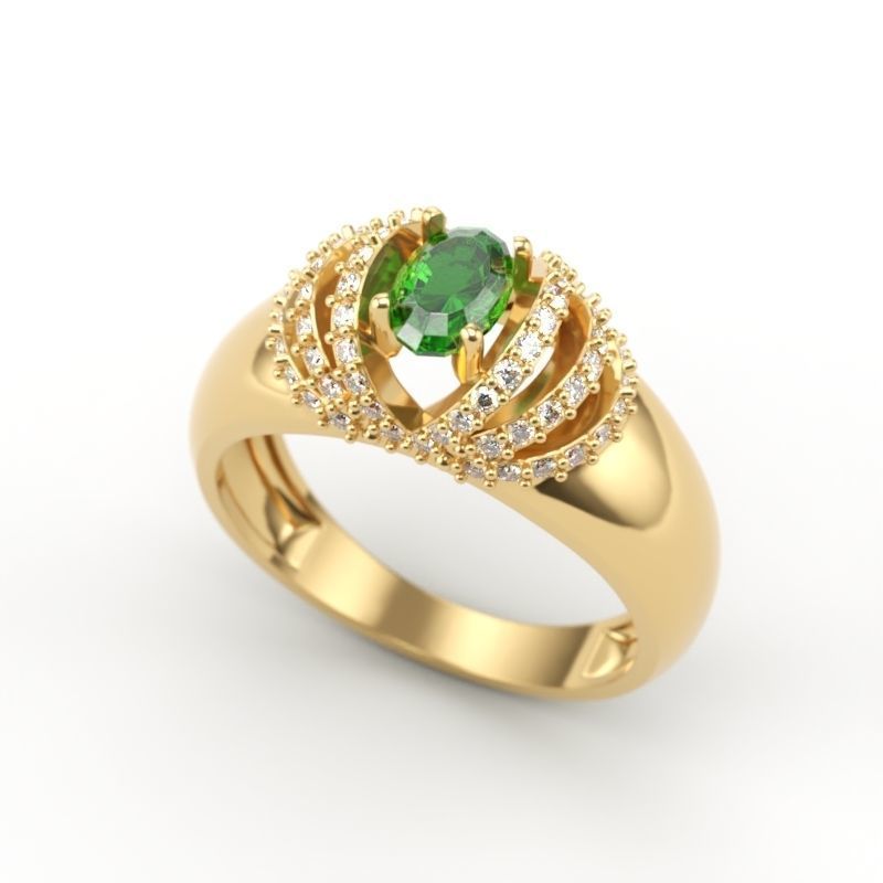 solitaire wedding engagement women ring with diamonds 3dm stl  3D print model_11